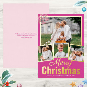 Carte De Vœux En Aluminium Flocon de neige Berry Bling 4 Collage photo Or