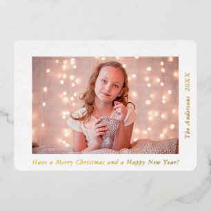 Carte De Vœux En Aluminium Flocons de neige élégants Joyeux Noël Photo person