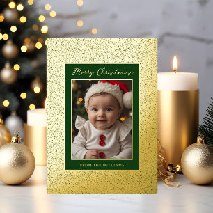 Carte De Vœux En Aluminium Foil Custom Baby First Christmas Card Holiday Luxe