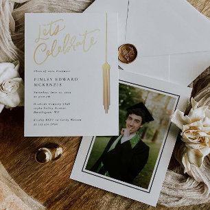 Carte De Vœux En Aluminium Foil Tassel Grad Party Graduation fiche d'invitati