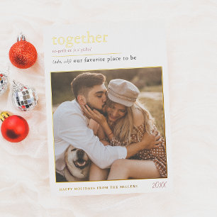 Carte De Vœux En Aluminium Foil Together Dictionnaire Photo de Noël