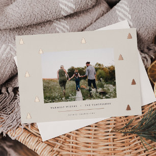 Carte De Vœux En Aluminium Forêt dorée   Élégante photo de Noël