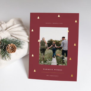 Carte De Vœux En Aluminium Forêt dorée Élégante photo de Noël