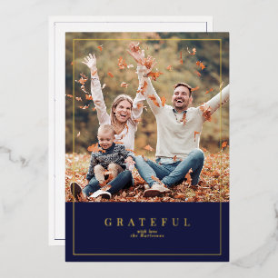 Carte De Vœux En Aluminium Forêt vert feuille d'or Thanksgiving photo de la f