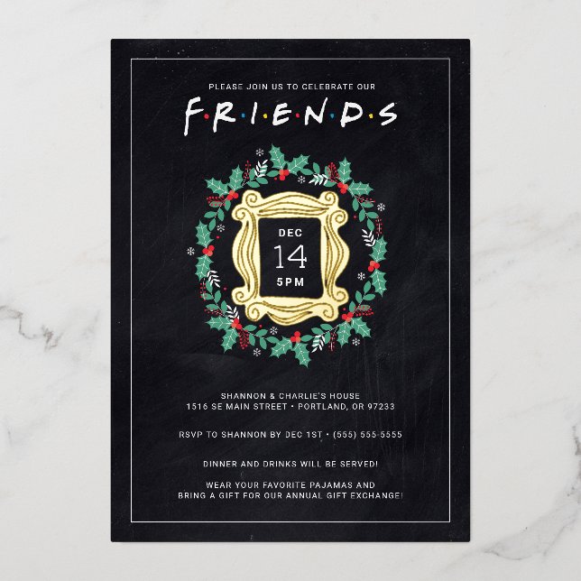 Carte De Vœux En Aluminium FRIENDS™ Friendsmas Fête de fin d'année (Recto)
