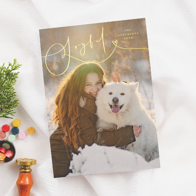 Carte De Vœux En Aluminium Fruit Joyeux Flourish Minimal 1 Photo Noël (Créateur téléchargé)