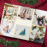 Carte De Vœux En Aluminium Gamme de six photos Joyeux Noël personnalisable<br><div class="desc">Carte de vacances Foil Joyeux Noël 6 lignes photo personnalisable *véritable feuille</div>
