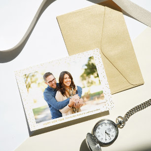 Carte De Vœux En Aluminium Glam Confetti Joyeux Nouvel An Photo Real