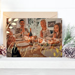 Carte De Vœux En Aluminium Gloire à Dieu Botanique ivoirienne Photo de Noël<br><div class="desc">Inspirationnel "Gloire à Dieu" un accueil de Noël photo présente un script de calligraphie de feuille réelle et une bordure feuillue avec votre nom et l'année en cours. Le dos de cette jolie carte de vacances est un imprimé botanique en ivoire muet.</div>