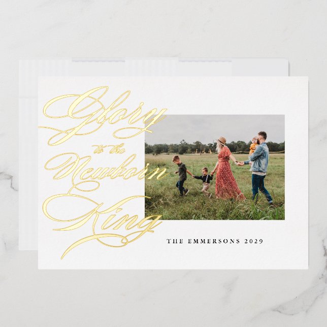 Carte De Vœux En Aluminium Gloire au nouveau-né roi, Noël religieux (Enveloppe)