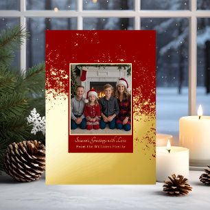 Carte De Vœux En Aluminium Gold Foil Christmas Card Modèle Custom Holiday