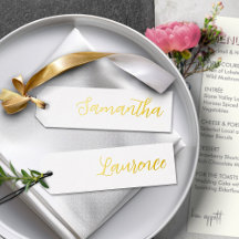 Gold Foil Classic Blanc 8 Mariage Nom du lieu Tags