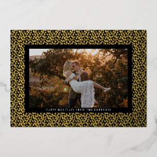 Carte De Vœux En Aluminium Golden Stars Black Boho Photo Gold