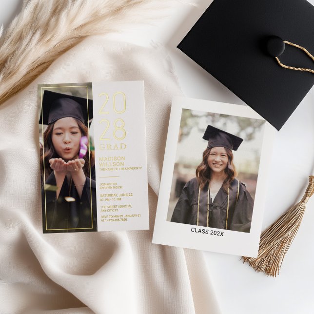 Carte De Vœux En Aluminium Grad Party Custom Photo (Créateur téléchargé)