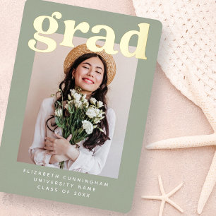 Carte De Vœux En Aluminium Graduate de la classe de 20XX Moderne Photo Gradua