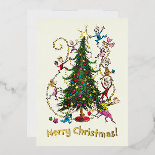 Carte De Vœux En Aluminium Grinch classique Arbre de Noël