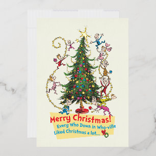 Carte De Vœux En Aluminium Grinch classique   Joyeux Noël !