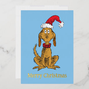 Carte De Vœux En Aluminium Grinch Classique   Max - Chapeau de Père Noël
