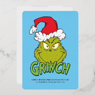 Carte De Vœux En Aluminium Grinch classique Naughty ou Nice