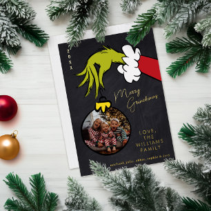Carte De Vœux En Aluminium Grinch Joyeux Grinchmas Famille Photo Noël