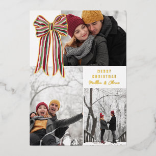 Carte De Vœux En Aluminium Grosse corneille rouge verte Joyeux Noël Photo