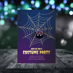 Carte De Vœux En Aluminium Halloween Web de Spider