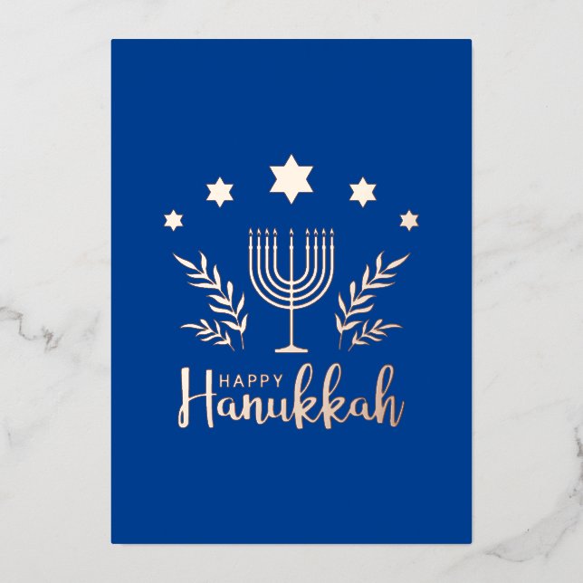 Carte De Vœux En Aluminium Hannukah (Recto)