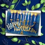 Carte De Vœux En Aluminium Hanoukka Menorah Aquarelle amusant Joyeux<br><div class="desc">Hanoukka Menorah Aquarelle amusant Joyeux</div>
