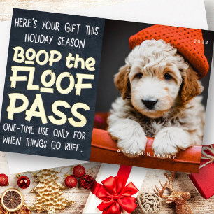 Carte De Vœux En Aluminium Happy Holidays Modern Funny Pet Custom Photo
