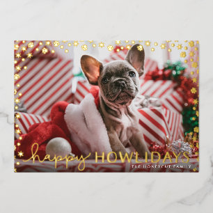 Carte De Vœux En Aluminium Happy Howlidays Pet Lover Gold