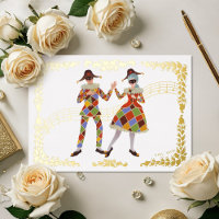 Harlequins dansants (Blanc)