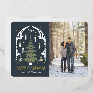 Carte De Vœux En Aluminium HARRY POTTER™ Arbre de Noël magique