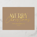 Carte De Vœux En Aluminium herbe des Pampas eucalyptus terracotta moderne lun<br><div class="desc">carte de Noël avec herbe des Pampas eucalyptus typographie moderne élégante boho terracotta,  noir,  naturel et vert sauge</div>