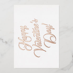Carte De Vœux En Aluminium Heureuse Sainte-Valentin blanc noir élégant