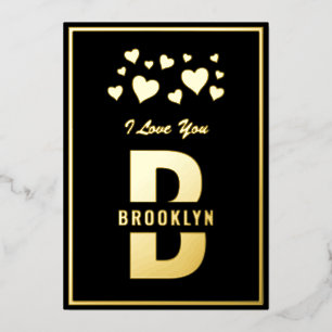 Carte De Vœux En Aluminium Heureuse Sainte-Valentin de monogramme de l'hipste