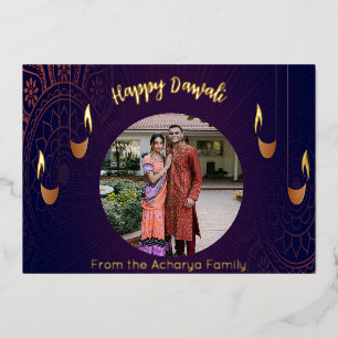 Carte De Vœux En Aluminium Heureux Diwali Photo