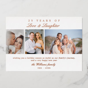 Carte De Vœux En Aluminium Histoire de photo d'anniversaire de mariage Monogr