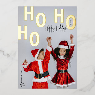 Carte De Vœux En Aluminium Ho Ho Ho Photo personnalisée Joyeuses Fêtes de Noë