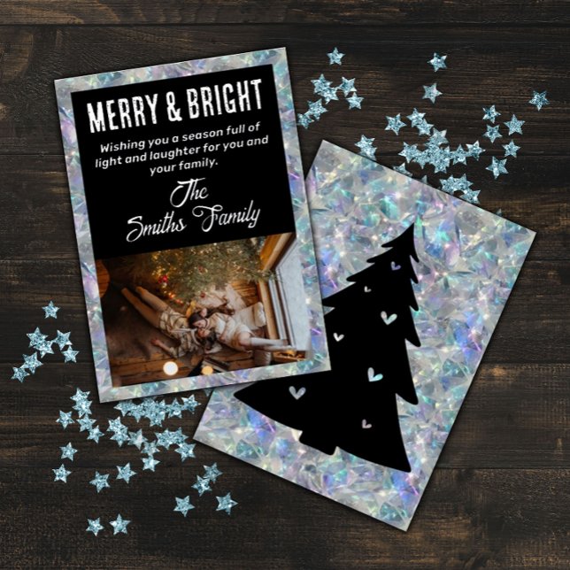 Carte De Vœux En Aluminium Holographie Opal Stone Arrière - plan Holiday (Créateur téléchargé)