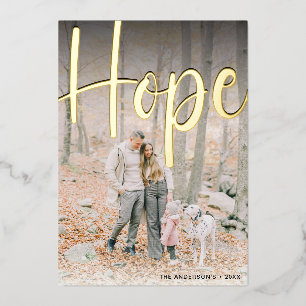 Carte De Vœux En Aluminium 'Hope' Photo Christmas Gold