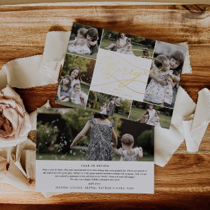 Carte De Vœux En Aluminium Huile romantique Joyeux Noël 7 Photo Collage