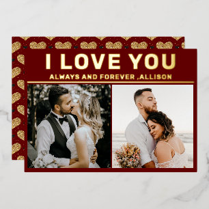 Carte De Vœux En Aluminium I Love You 3 Romantic Photo Collage Valentines Day