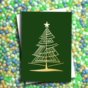 Carte De Vœux En Aluminium Illustration Abstraite de l'arbre de Noël