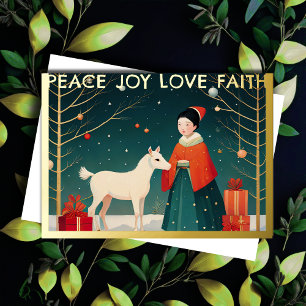 Carte De Vœux En Aluminium Illustration de Noël fantaisiste