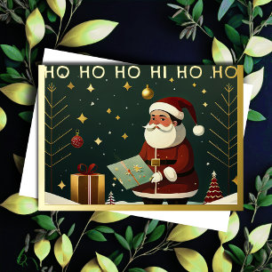 Carte De Vœux En Aluminium Illustration fantasque de Noël
