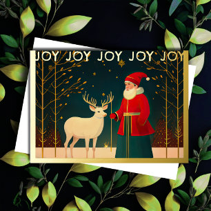 Carte De Vœux En Aluminium Illustration fantasque de Noël