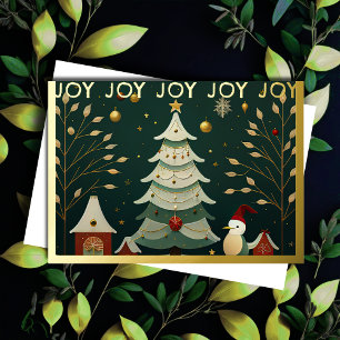 Carte De Vœux En Aluminium Illustration fantasque de Noël