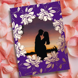Carte De Vœux En Aluminium Image de l'amour de la Saint-Valentin fleurs et po