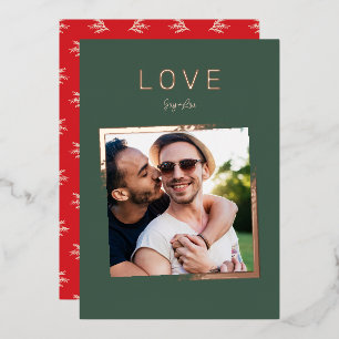 Carte De Vœux En Aluminium IMAGE DU CHÂSSIS simple AMOUR OR ROSE