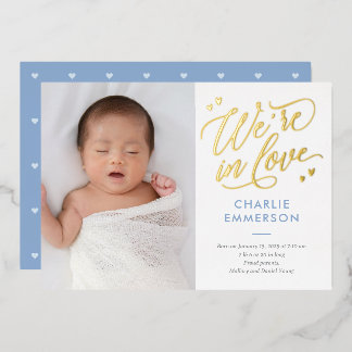 Carte De Vœux En Aluminium In Love Foil Baby Faire-part de naissance